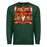 Sports Green bull skull cactus seamless pattern Premium Sweatshirt - BundleAndBundleShop