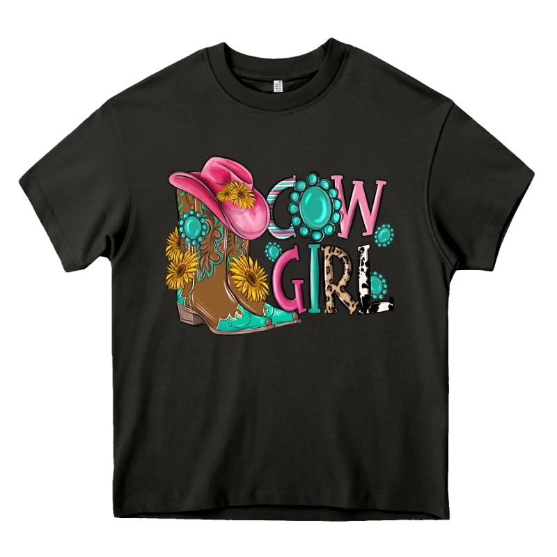 Cow Girl Western Boots Heavy Core Tee by MaliasSmallBusiness | Teevron