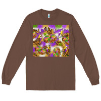 Chestnut Mardi Gras with king cake Long Sleeve Tee - NancyCooperArtShop
