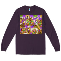 Plum Mardi Gras with king cake Long Sleeve Tee - NancyCooperArtShop