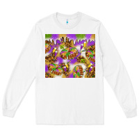 White Mardi Gras with king cake Long Sleeve Tee - NancyCooperArtShop