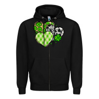 Black St. Patrick's Day cowhide hearts Zipper Hoodie - OliviaCreatesArt