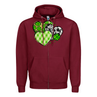 St. Patrick's Day Cowhide Hearts Zipper Hoodie | Teevron