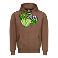 Chestnut St. Patrick's Day cowhide hearts Zipper Hoodie - OliviaCreatesArt