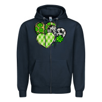 Navy St. Patrick's Day cowhide hearts Zipper Hoodie - OliviaCreatesArt