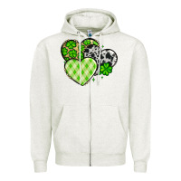 Oatmeal Heather St. Patrick's Day cowhide hearts Zipper Hoodie - OliviaCreatesArt