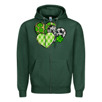 Sports Green St. Patrick's Day cowhide hearts Zipper Hoodie - OliviaCreatesArt