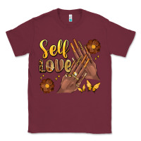 Burgundy black woman self love nails Classic Tee - Artiststas