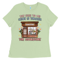 Matcha the way to my heart is through the bookstore Ladies Tee - MaliasSmallBusiness
