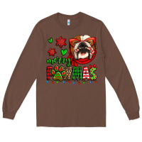 Chestnut merry pawmas christmas bulldog Long Sleeve Tee - Jasminsmagicworld