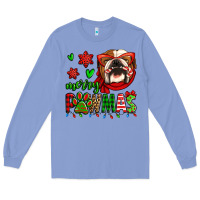 Colony Blue merry pawmas christmas bulldog Long Sleeve Tee - Jasminsmagicworld