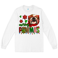 White merry pawmas christmas bulldog Long Sleeve Tee - Jasminsmagicworld