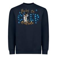 Navy baby its cold outside Heavyweight Sweatshirt - CowGirlArtShop