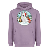 Lavender Christmas samoyed dog Heavyweight Hoodie - FaDigitalArtStudio