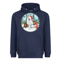 Navy Christmas samoyed dog Heavyweight Hoodie - FaDigitalArtStudio