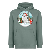 Sage Christmas samoyed dog Heavyweight Hoodie - FaDigitalArtStudio