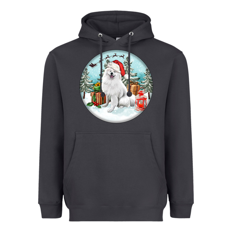 Christmas Samoyed Dog Heavyweight Hoodie by FaDigitalArtStudio | Teevron
