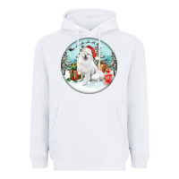 White Christmas samoyed dog Heavyweight Hoodie - FaDigitalArtStudio