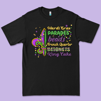 Mardi Gras Parades Beads French Quarter Beignets K Premium Tee Designed By Maliassmallbusiness