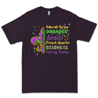 Plum mardi gras parades beads french quarter beignets k Premium Tee - MaliasSmallBusiness