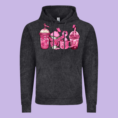 Breast Cancer Coffee Vintage Hoodie Designed By Jasminsmagicworld