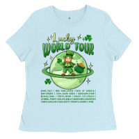 Baby Blue lucky world tour st. patricks day Ladies Tee - MaliasSmallBusiness
