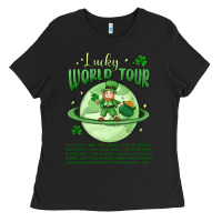Black lucky world tour st. patricks day Ladies Tee - MaliasSmallBusiness