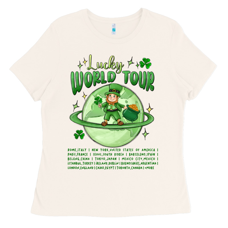 Lucky World Tour St. Patricks Day Ladies Tee by MaliasSmallBusiness | Teevron