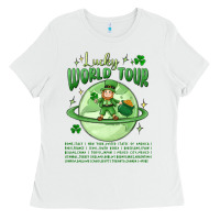 White lucky world tour st. patricks day Ladies Tee - MaliasSmallBusiness
