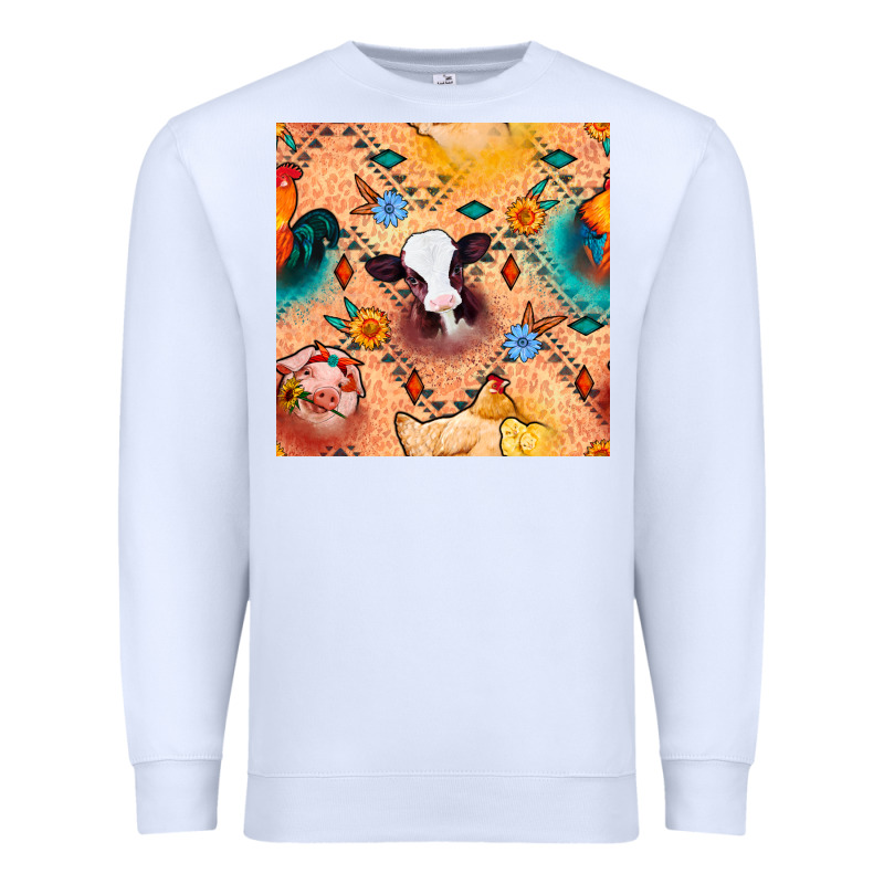 Western Farm Animals Seamless Pattern Premium Sweatshirt by BundleAndBundleShop | Teevron