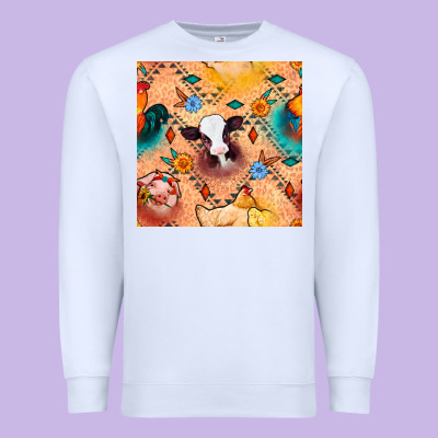 Western Farm Animals Seamless Pattern Premium Sweatshirt Designed By Bundleandbundleshop