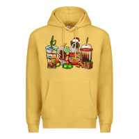 Antique Gold Christmas coffee cups with Saint Bernard Premium Hoodie - RanaPortraitStore