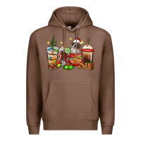 Chestnut Christmas coffee cups with Saint Bernard Premium Hoodie - RanaPortraitStore