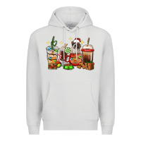 Dove Grey Christmas coffee cups with Saint Bernard Premium Hoodie - RanaPortraitStore