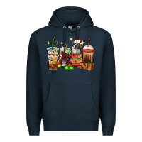 Navy Christmas coffee cups with Saint Bernard Premium Hoodie - RanaPortraitStore