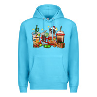 Ocean Blue Christmas coffee cups with Saint Bernard Premium Hoodie - RanaPortraitStore