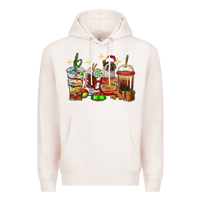 Christmas Coffee Cups With Saint Bernard Premium Hoodie by RanaPortraitStore | Teevron