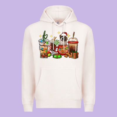 Christmas Coffee Cups With Saint Bernard Premium Hoodie Designed By Ranaportraitstore