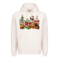 Pale Pink Christmas coffee cups with Saint Bernard Premium Hoodie - RanaPortraitStore