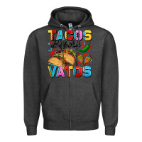 Charcoal Heather Tacos before Vatos Valentine's Day Zipper Hoodie - FaDigitalArtStudio