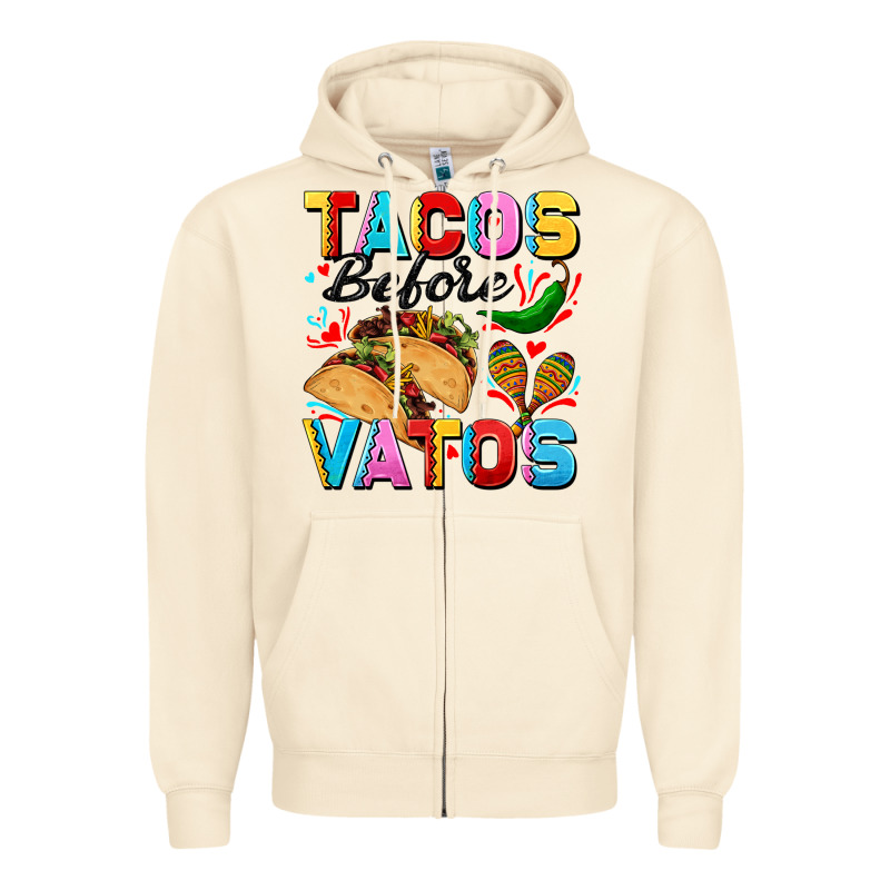 Tacos Before Vatos Valentine's Day Zipper Hoodie by FaDigitalArtStudio | Teevron