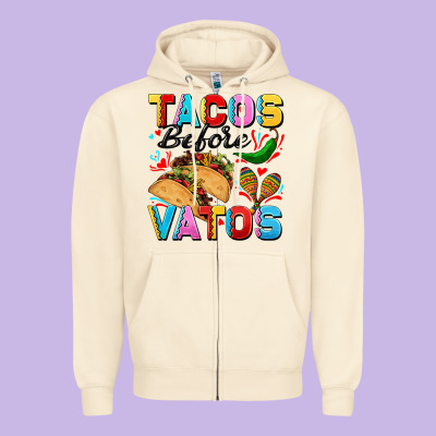 Tacos Before Vatos Valentine's Day Zipper Hoodie Designed By Fadigitalartstudio