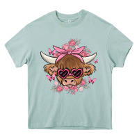 Arona cow with flowers and butterflies Heavy Core Tee - MaliasSmallBusiness