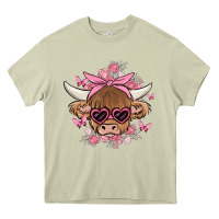 Mossy cow with flowers and butterflies Heavy Core Tee - MaliasSmallBusiness