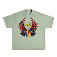 Oil Green angel wings softball Urban Heavy Tee - Jasminsmagicworld