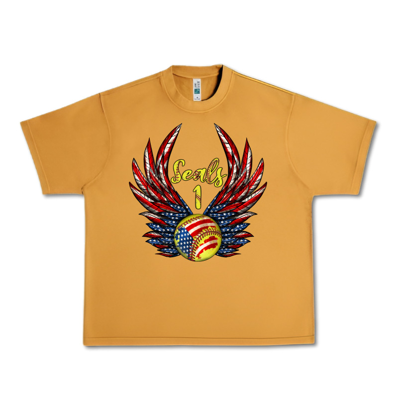 Angel Wings Softball Urban Heavy Tee by Jasminsmagicworld | Teevron