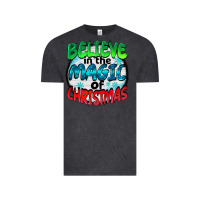 Vintage Black believe in the magic of christmas Vintage Tee - BarkalooDesign
