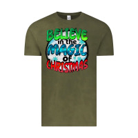 Vintage Olive believe in the magic of christmas Vintage Tee - BarkalooDesign