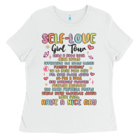 White self love girl tour malias Ladies Tee - MaliasSmallBusiness