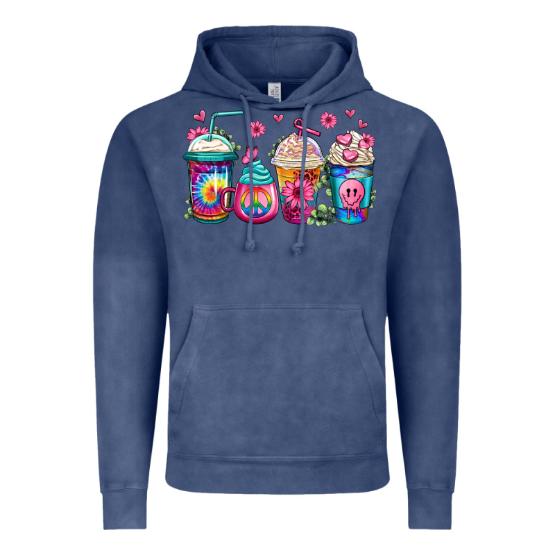 Tie Dye Hippie Coffee Cups Vintage Hoodie by Jasminsmagicworld | Teevron